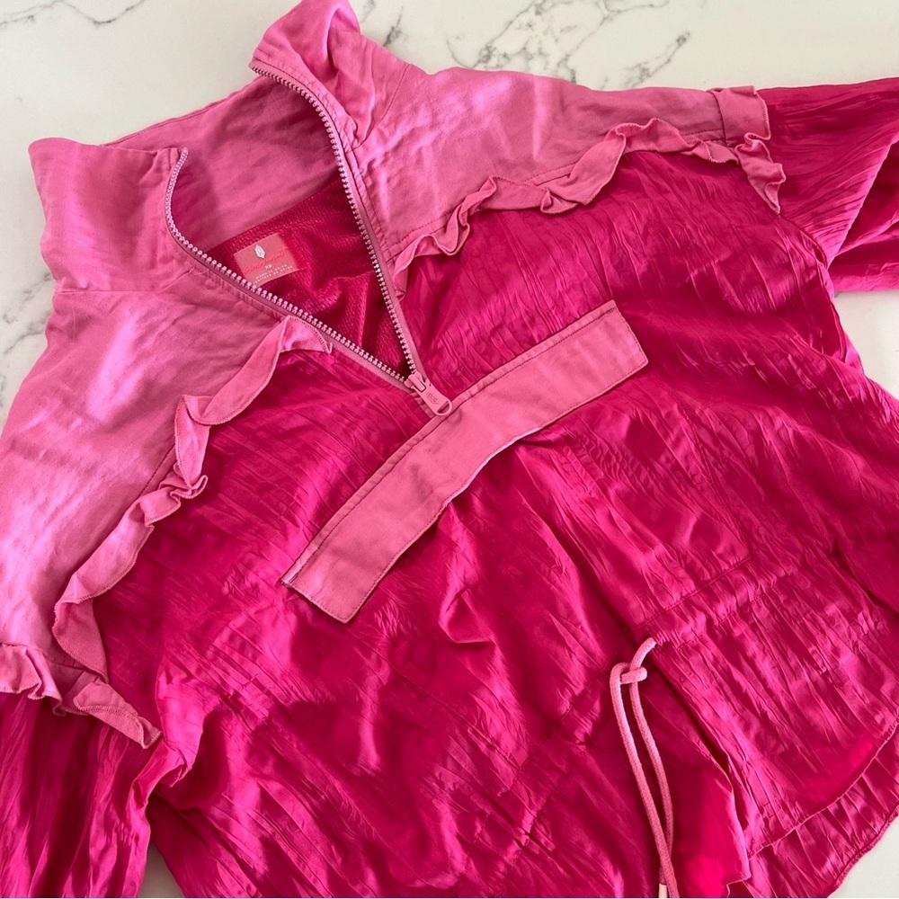 FP Movement by Free People Hot Pink Ruffle Ski Jacket